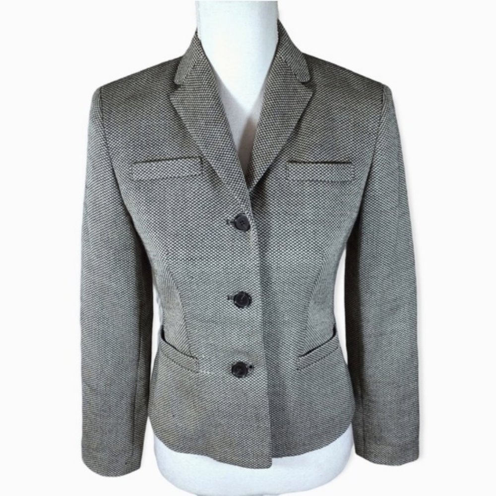 ANN TAYLOR BLACK & WHITE BLAZER SZ.2P EUC